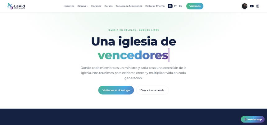 LaVid — sitio web institucional multi-idioma y PWA