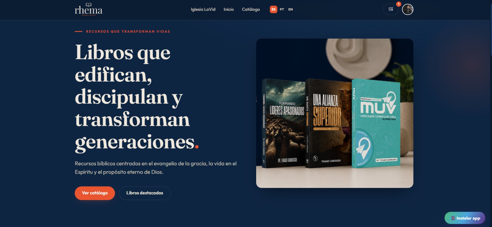 Rhema Librería Cristiana — e-commerce con catálogo de libros y carrito