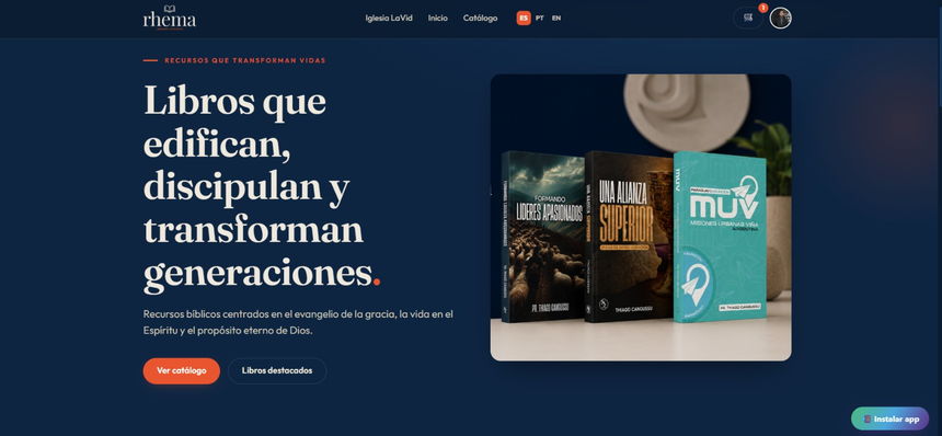 Rhema Librería Cristiana — e-commerce con catálogo de libros y carrito